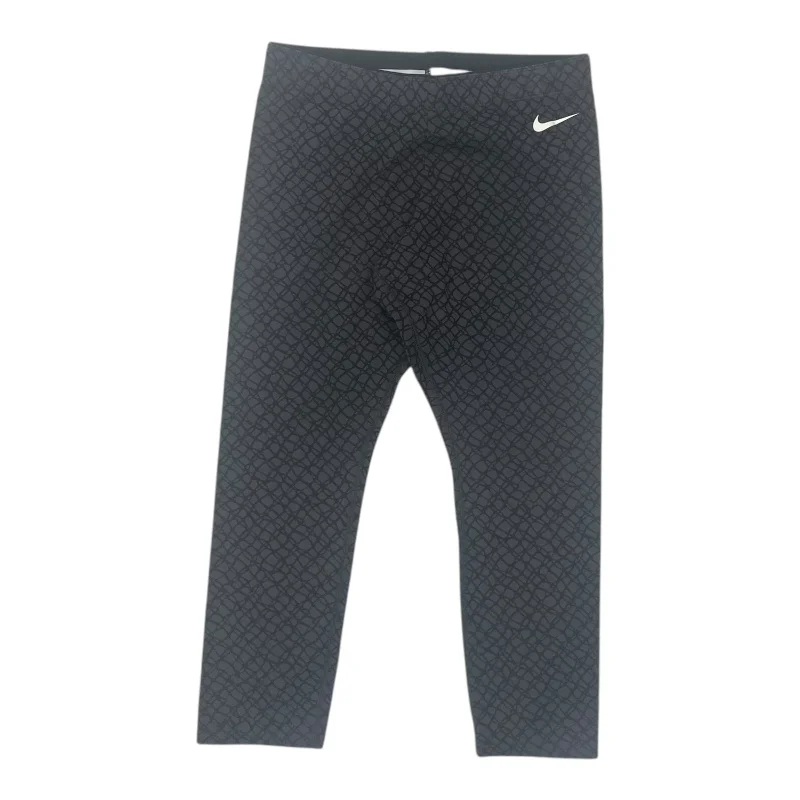 Athletic Leggings By Nike In Black & Grey, Size:M Athletic Men's Compression