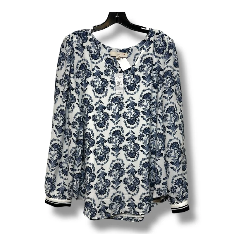 Top Long Sleeve By Loft In Floral Print, Size: L Cool Men's Distressed