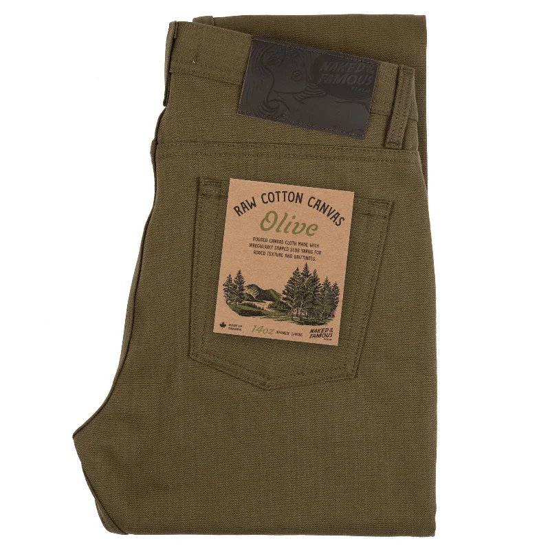 Weird Guy - Raw Cotton Canvas - Olive Monochromatic All