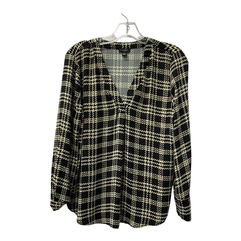 Top Ls By Ann Taylor In Black & Tan, Size:S Refined Men's European