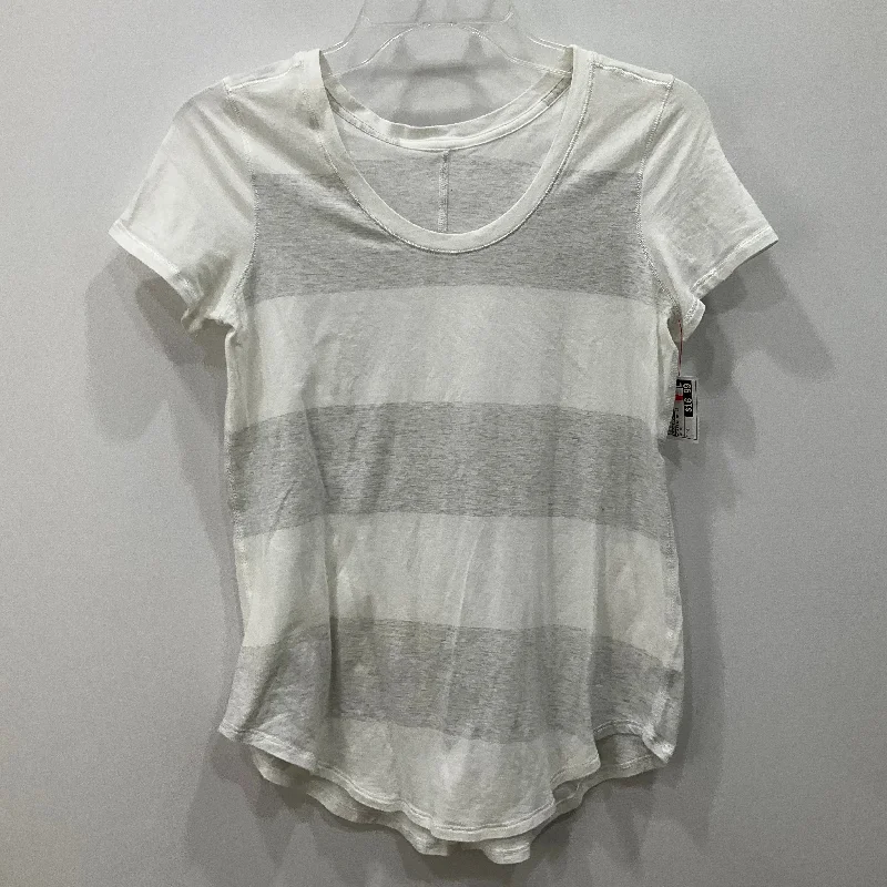 Athletic Top Short Sleeve By Lululemon In White, Size: 6 Organic
