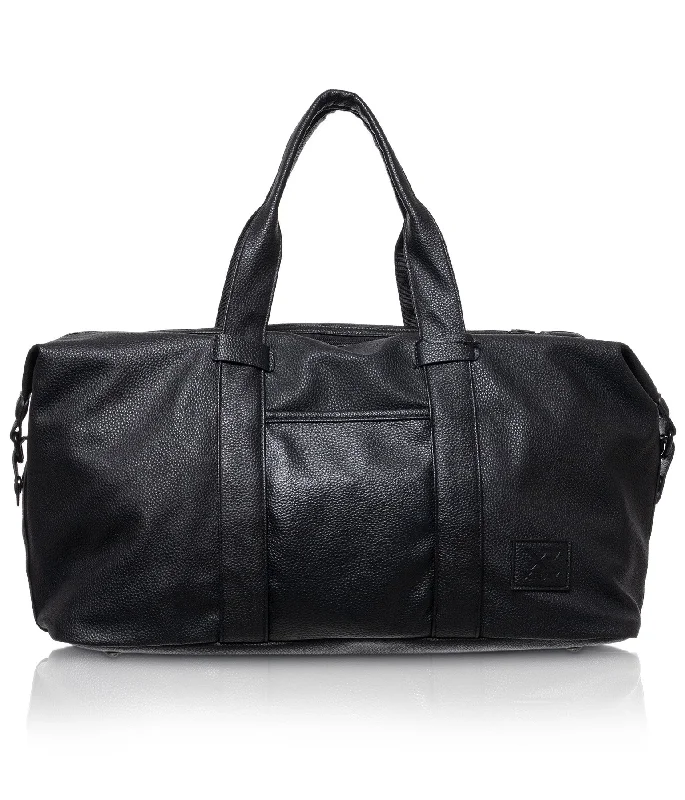 X RAY Men's Women's Classic Pebbled Faux PU Leather Large Travel Duffel Bag for Unisex Business