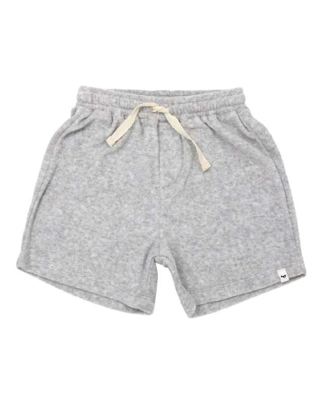 Boy's Assorted Terry Track Short In Heathered Grey Minimalist Men's Casual 