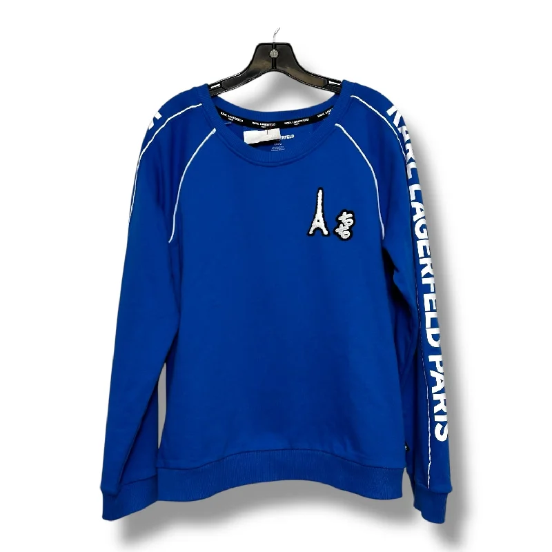 Sweatshirt Designer By Karl Lagerfeld In Blue, Size: L Practical Men's Multi