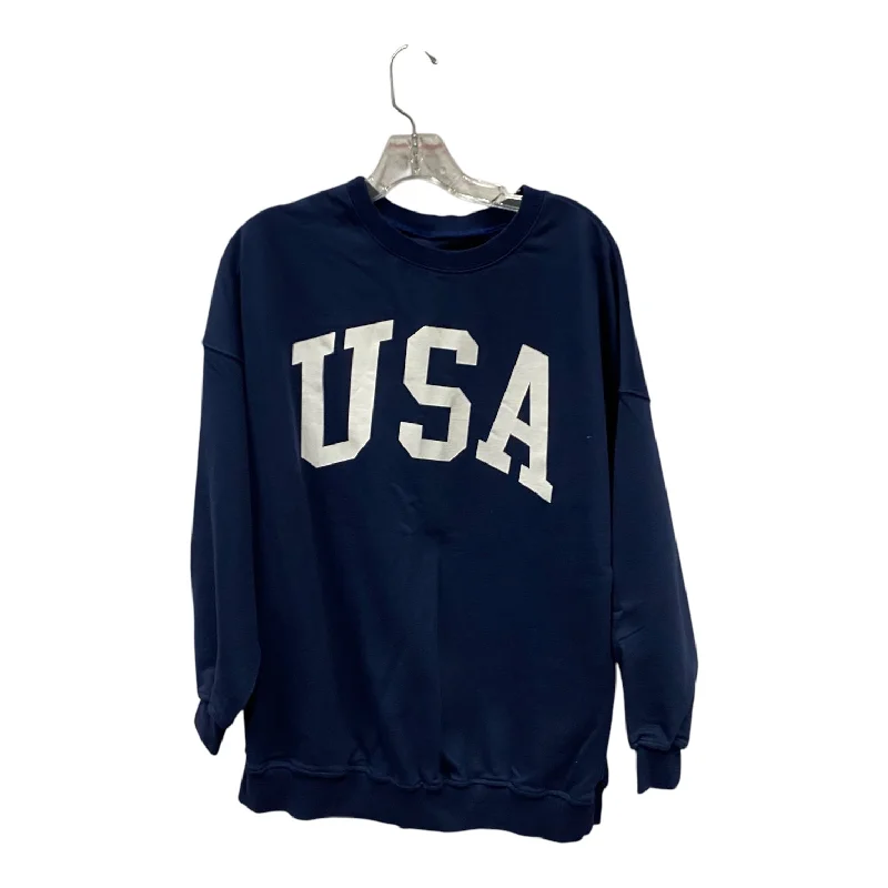 Sweatshirt Crewneck  In Navy, Size:M