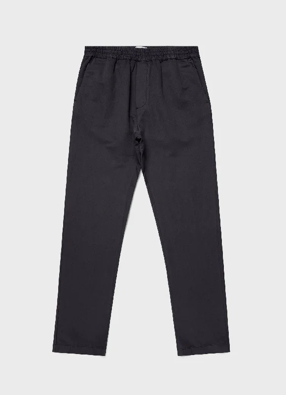 Men's Cotton Linen Drawstring Trouser in Charcoal