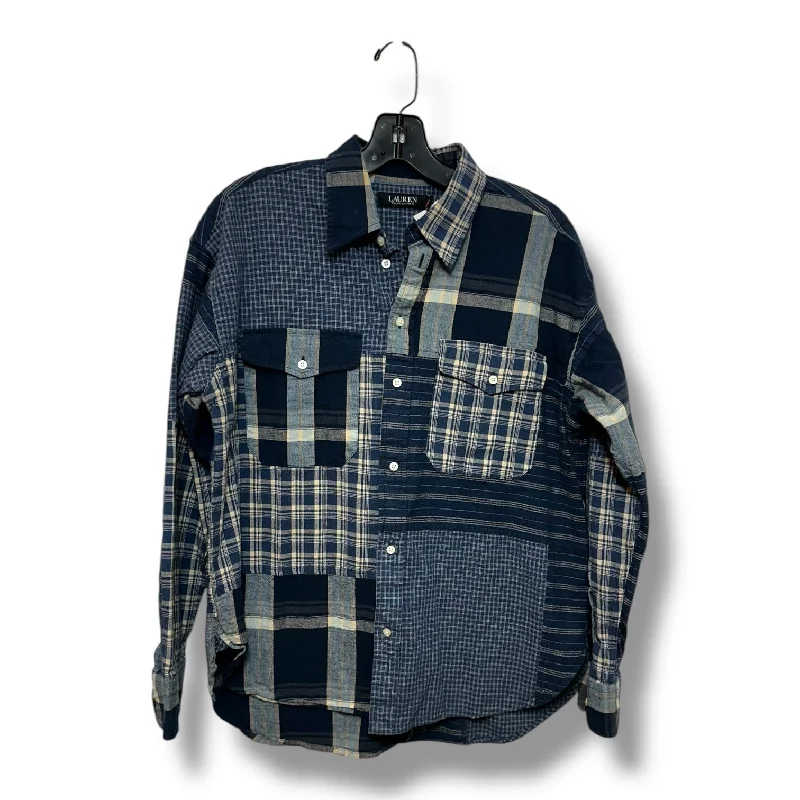 Top Long Sleeve By Lauren Ralph Lauren In Plaid Pattern, Size: Lp Edgy Men's Punk