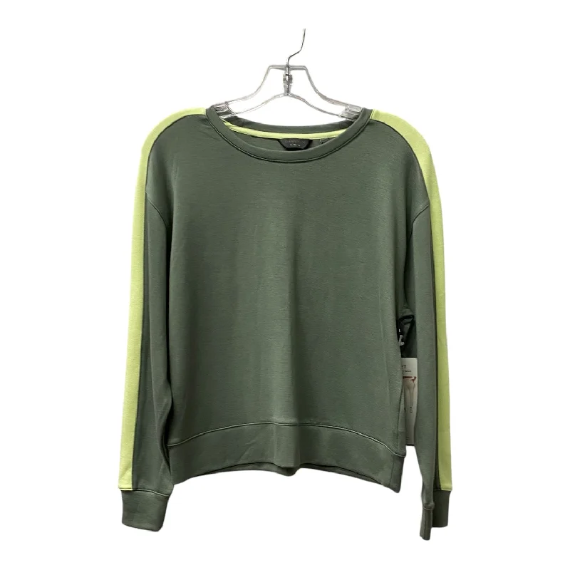 ATHLETIC TOP LS CREWNECK by DANSKIN In GREEN, Size: XS Elegant Men's Cashmere