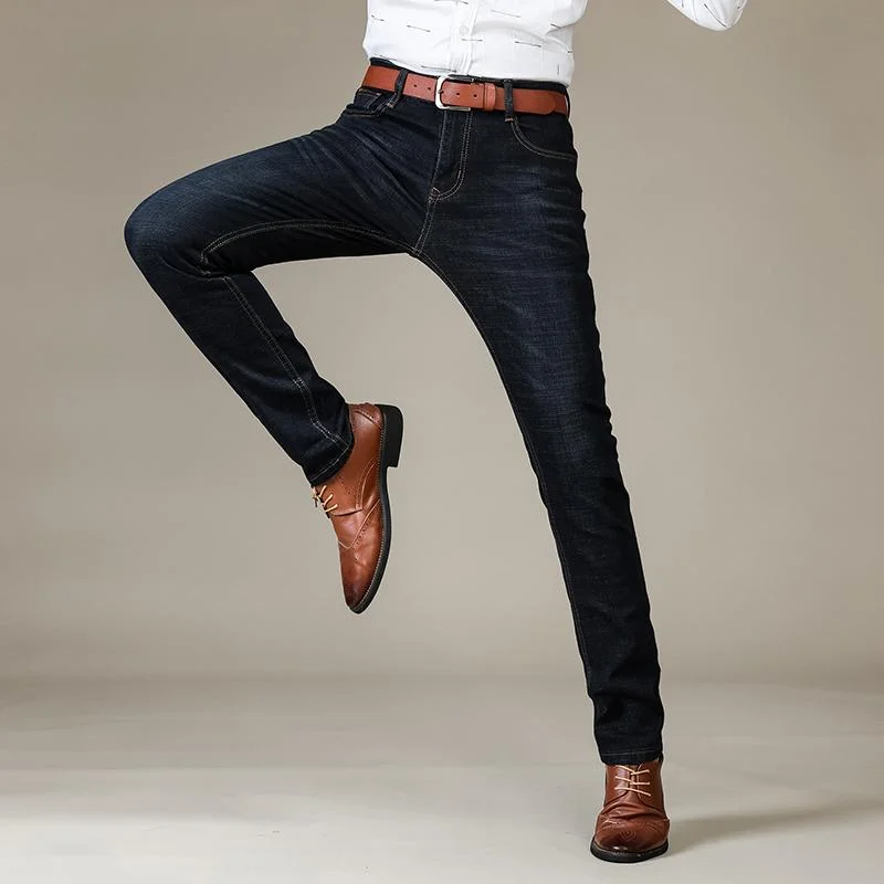 Men's Business Casual Fashion Stretch Slim Classic Denim Jeans Practical Men's Quick