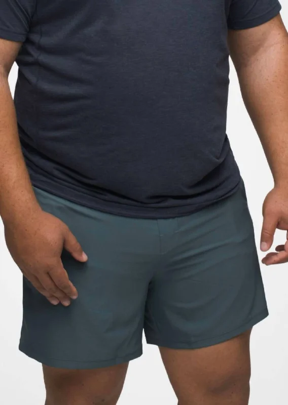Peak To Pavement Lined Short In Grey Blue Polished Men's Silk