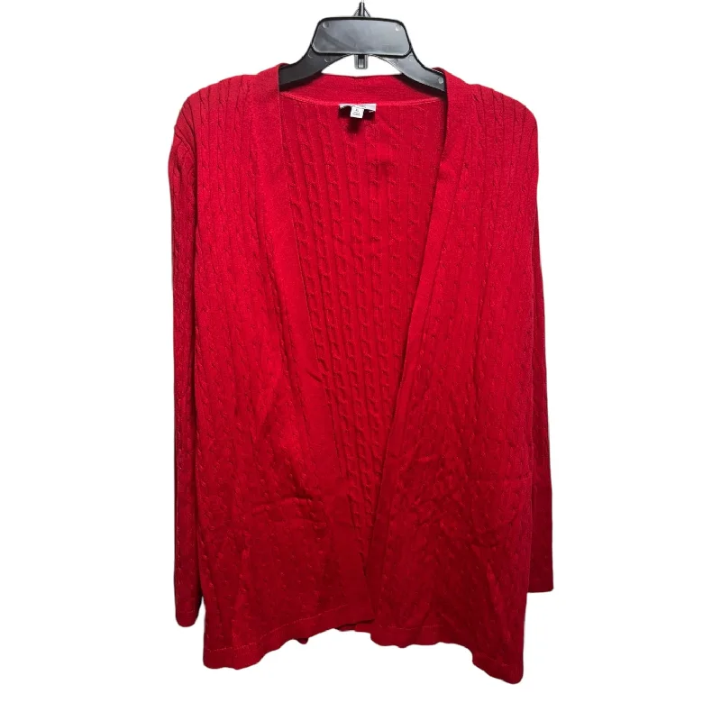 Sweater Cardigan By Kim Rogers In Red, Size: Xl Relaxed Men's Beach