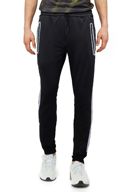 Cultura Men's Zip Pocket Side Stripe Tech Fleece Jogger Sweatpants Confident Men's Power