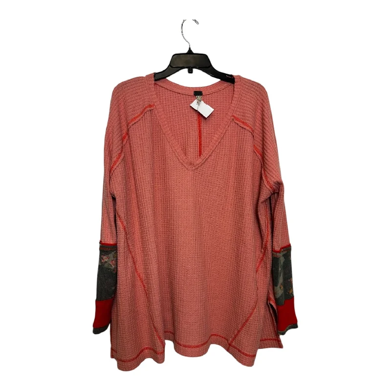 Top Long Sleeve By We The Free In Orange, Size: M Unique Men's Upcycled