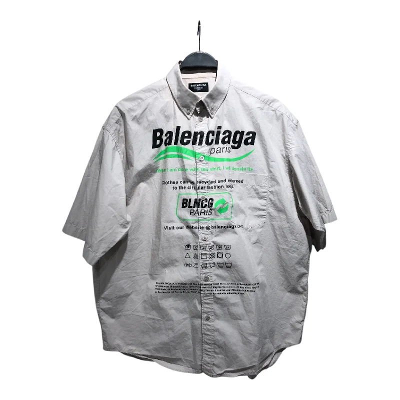 BALENCIAGA/SS Shirt/XS/Cotton/CRM/All Over Print/ Laid