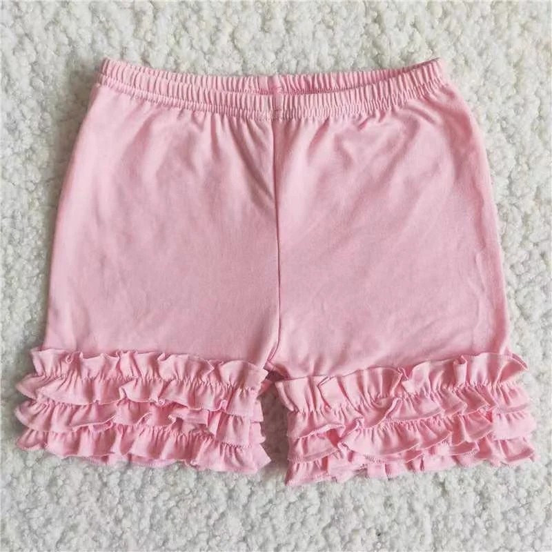 Summer Pink Ruffles High Quality Girls Shorts