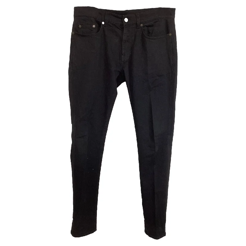 Saint Laurent Slim-Fit Jeans in Black Cotton Denim Refined Men's Hand
