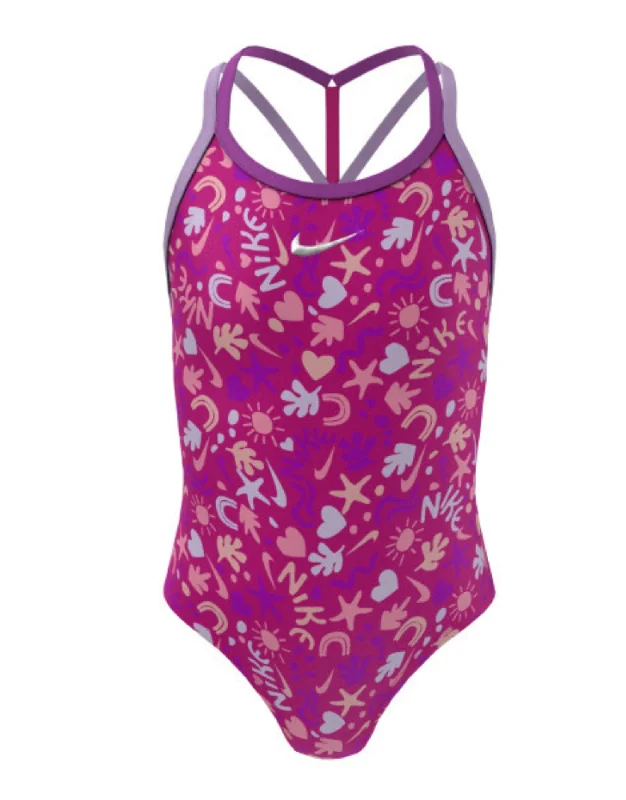 Girls Fun Forest T-Crossback Swimsuit - Pink Prime