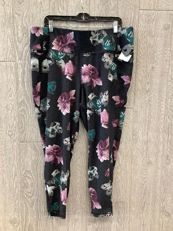 Athletic Leggings By Livi Active In Floral Print, Size: 3x Relaxed Men's Australian 