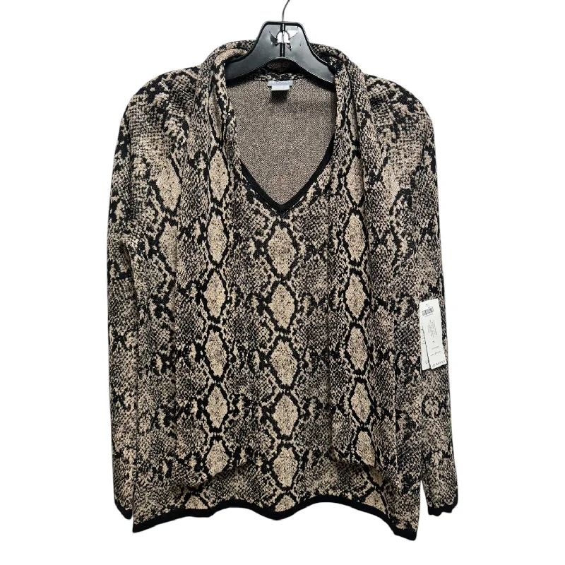 Sweater By Chicos In Snakeskin Print, Size: M Casual Men's Loose