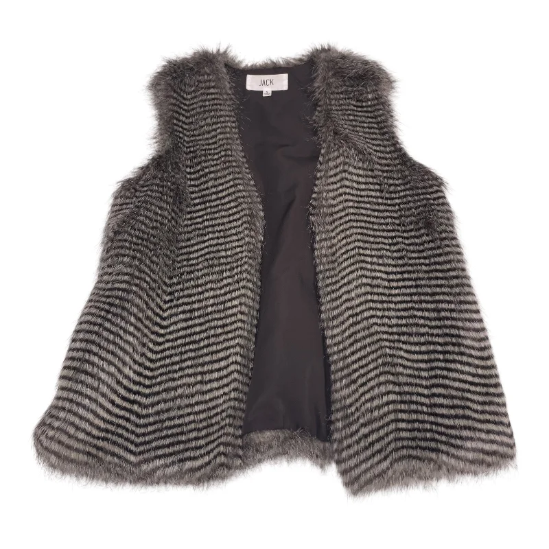 Vest Faux Fur & Sherpa By Jack In Grey, Size: S