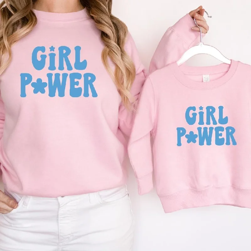 Girl Power Matching Pink Sweatshirts