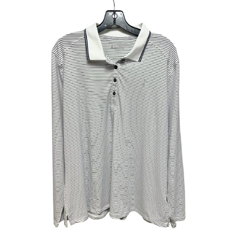 Athletic Top Long Sleeve Collar By Coolibar In Striped Pattern, Size: Xxl Edgy Men's Punk