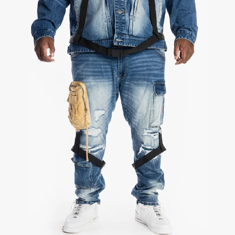 Big and Tall - Utility Jeans - Bristol Blue Bohemian Men's Free