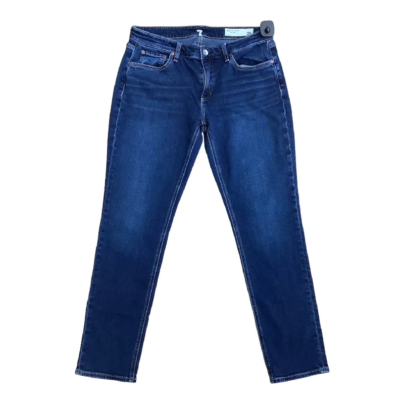 Blue Denim Jeans Designer Rag & Bones Jeans, Size 6 Sleek Men's Contemporary 