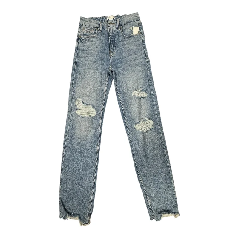 Jeans Straight By Good American In Blue Denim, Size:6 Confident Men's High