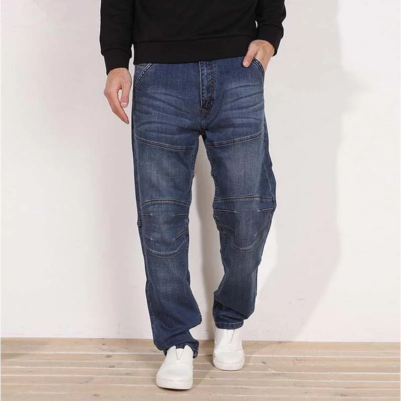 Men's Casual Mid Waist Solid Pattern Full-Length Loose Trousers Rugged Men's Outdoor 