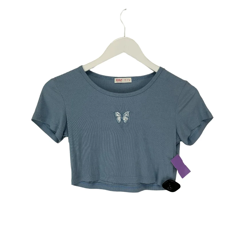 Blue Top Short Sleeve Romwe, Size S Laid