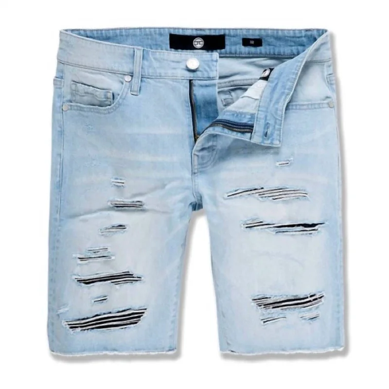 Men's Abyss Retro Denim Shorts In Ice Blue Confident Men's High