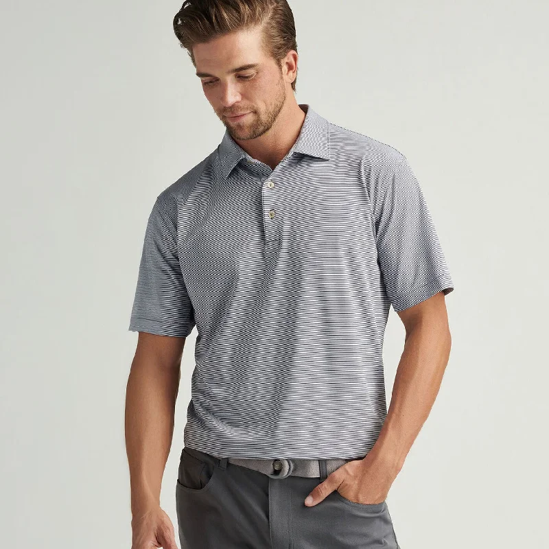 Peter Millar Jubilee Stripe Stretch Jersey Polo Shirt - Iron Laid