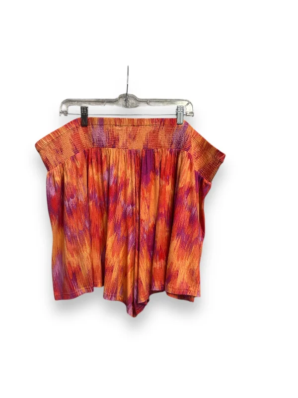 Athletic Shorts By Terra & Sky In Tie Dye Print, Size: 3x Monochromatic All