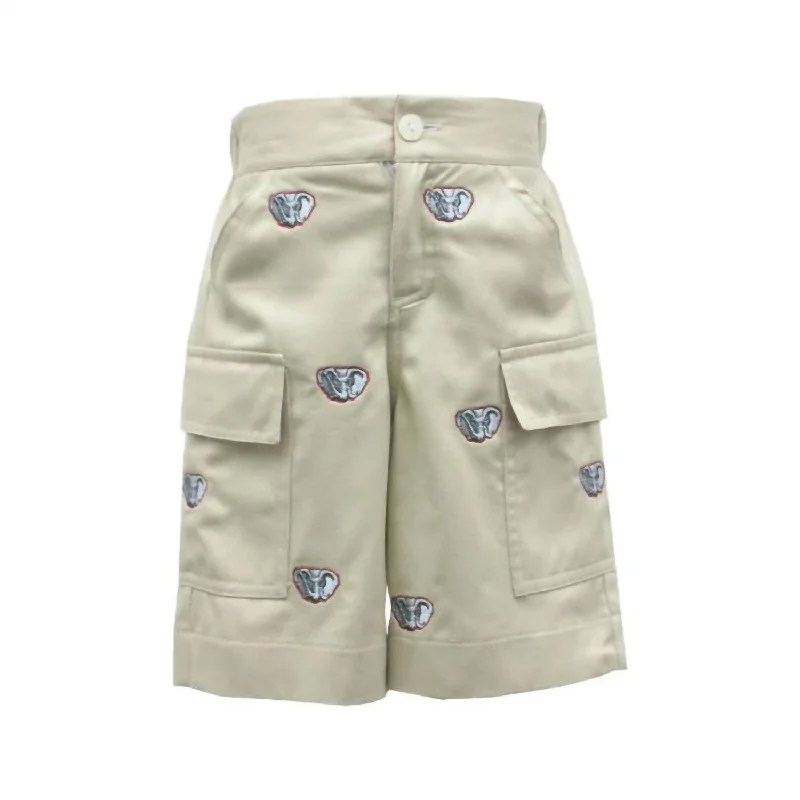 Boys' University Of Alabama Collegiate Cargo Shorts In Off White Beach