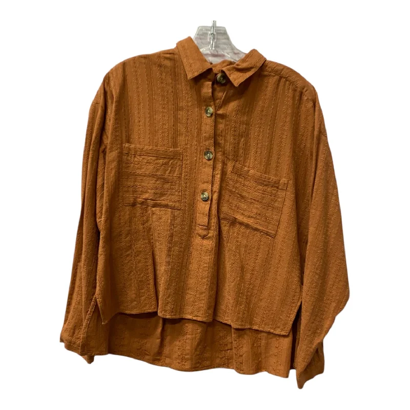 Top Ls By Loft In Orange, Size:M Casual Men's Japanese 