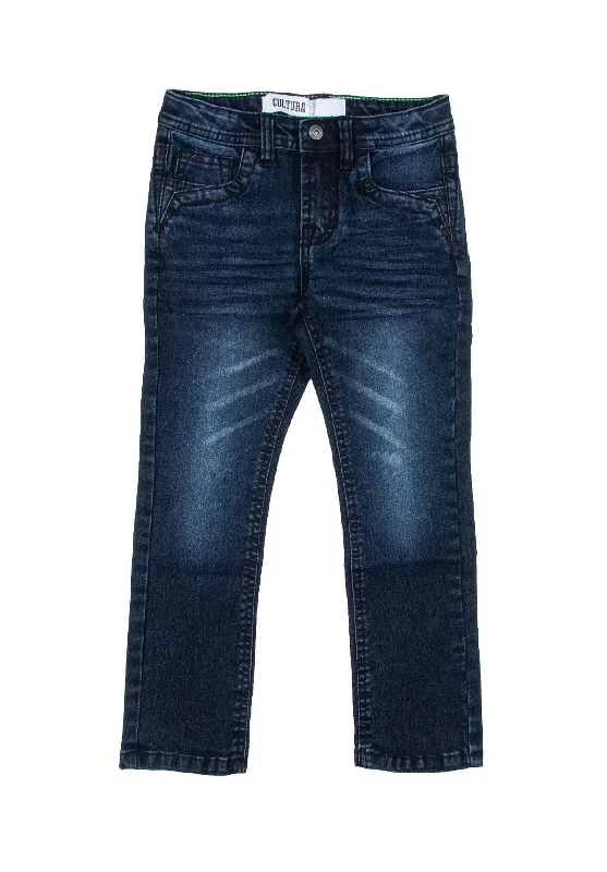 CULTURA Baby Boy's Elastic Waist Inside Toddler Jeans Elegant Men's Cashmere