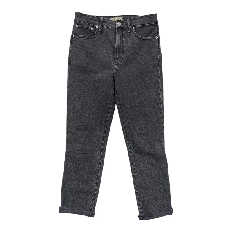 Jeans Straight By Madewell In Black Denim, Size:6 Sophisticated Men's 