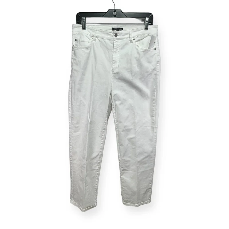 White Jeans Designer Eileen Fisher, Size 8 Monochromatic All