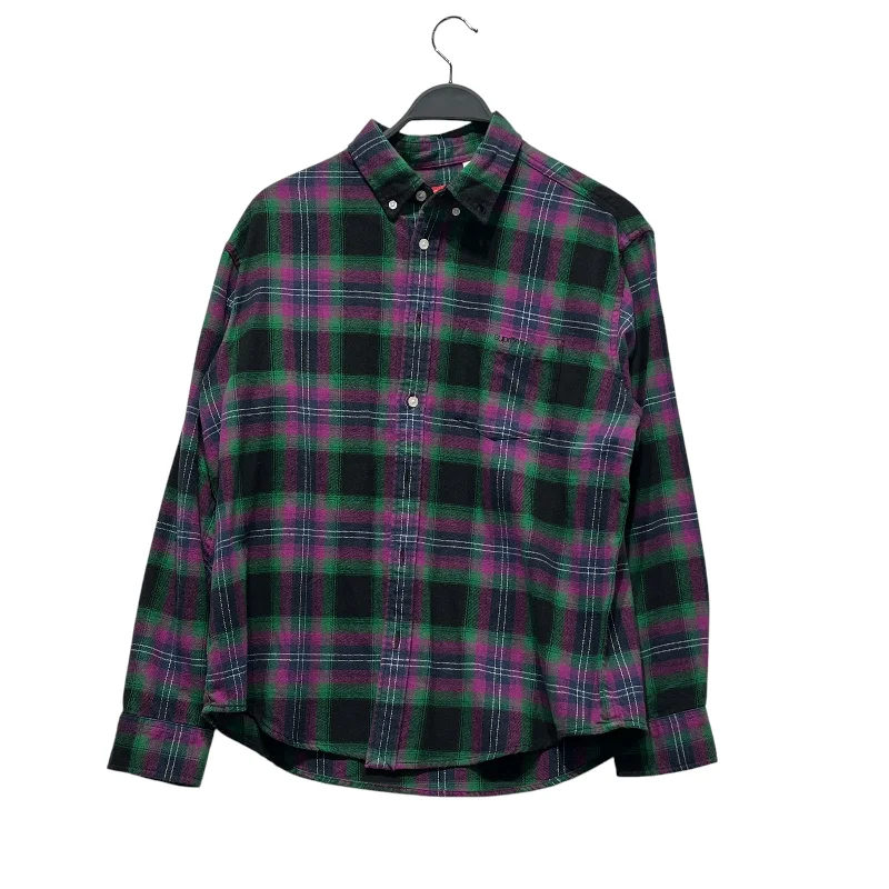 Supreme/LS Shirt/S/Cotton/PPL/Plaid/Purple and Green Plaid Sleek Men's Metallic
