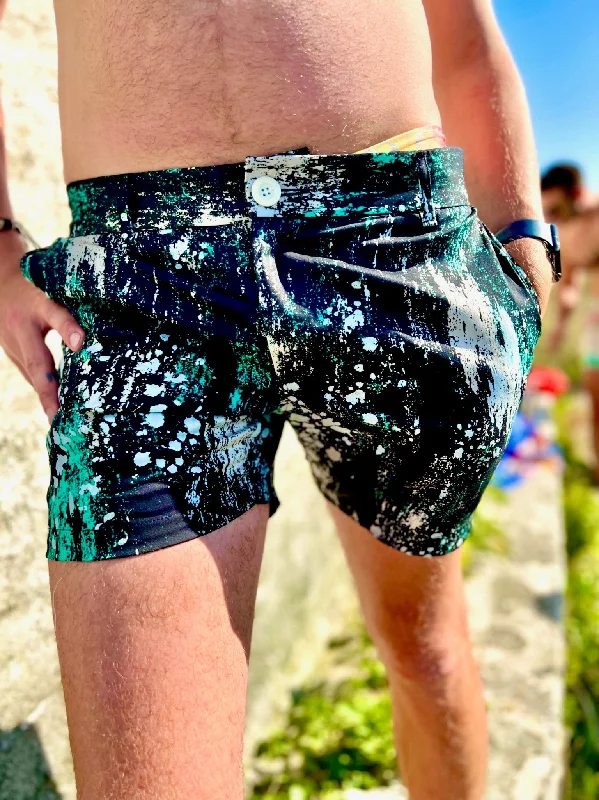 speckles black short Relaxed Men's Beach
