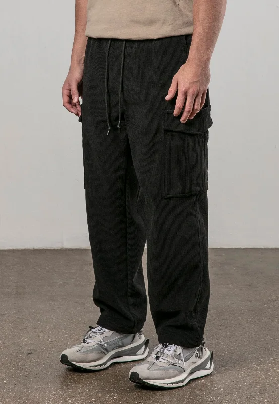 CORD LOUNGE PANTS BLACK