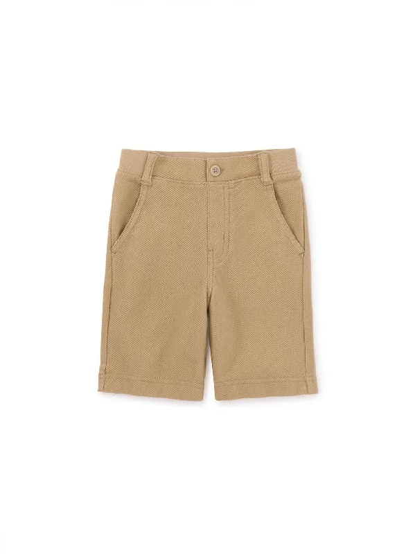 Boys Twill Destination Shorts In Sandstone Refined Men's European