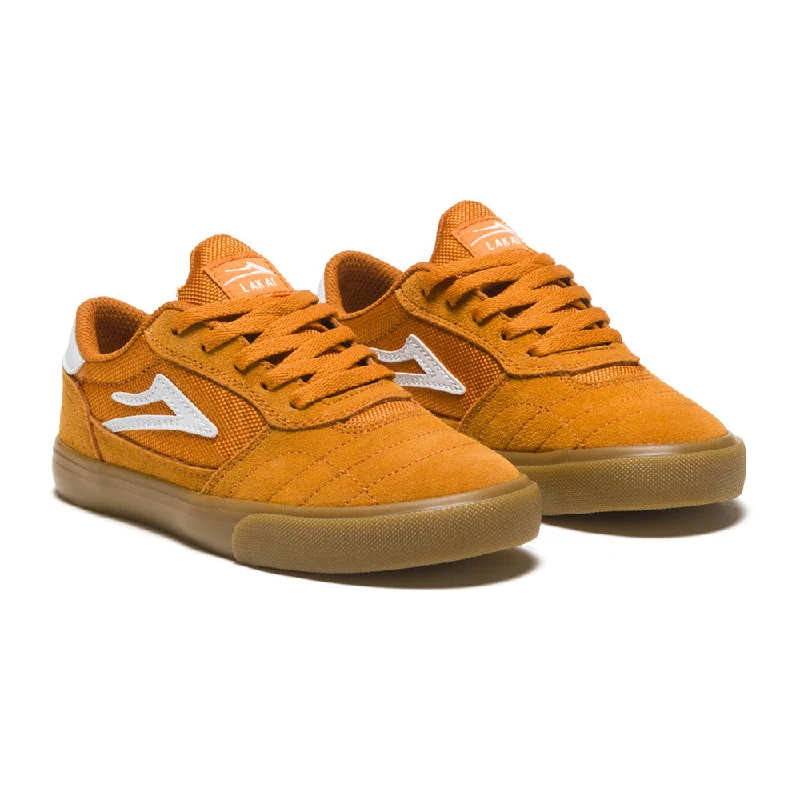 Lakai Cambridge Kids Skate Shoes - Orange Suede Street