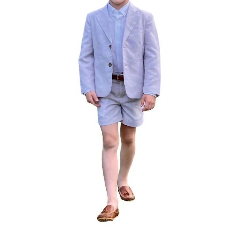 Boys Houndstooth Linen Shorts In Kiawah Khaki Sleek Men's Contemporary 