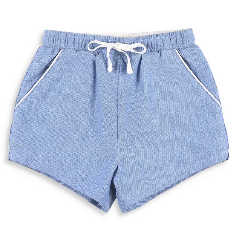 Boys Shrimp Shorts - Blue Oxford Beach