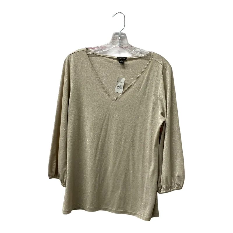 Top Ls By Ann Taylor In Gold, Size:L Bold Men's Animal