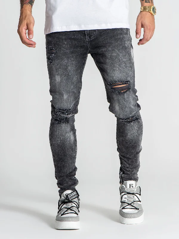 Grey Zipper Jeans Vacation