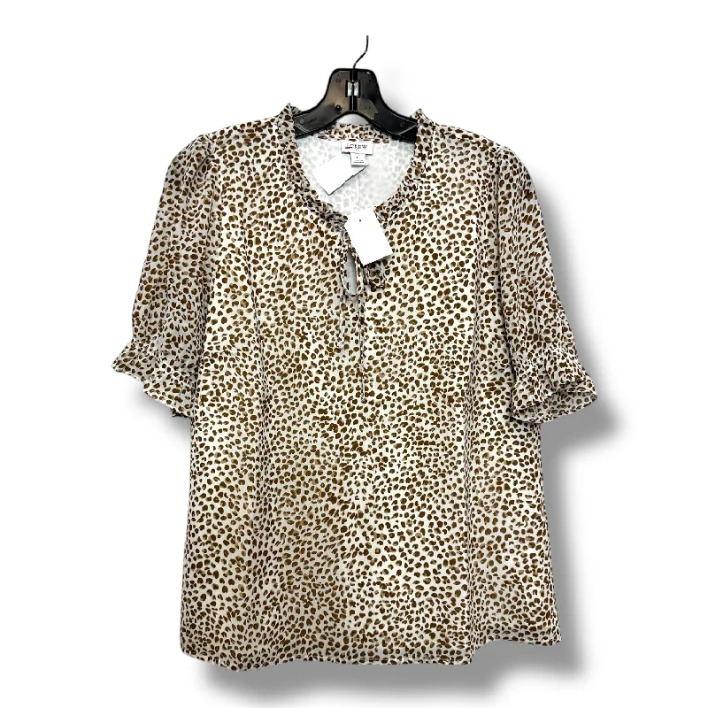 Top Short Sleeve By J. Crew In Animal Print, Size: L Sharp Men's Italian