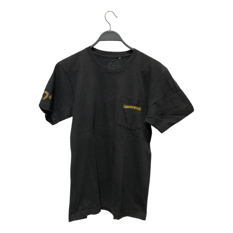 CHROME HEARTS/T-Shirt/M/Cotton/BLK/Graphic/CROSS SHIELD Luxurious Men's High